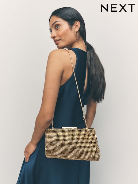Gold Sparkle Clutch Bag (F36875) | €50