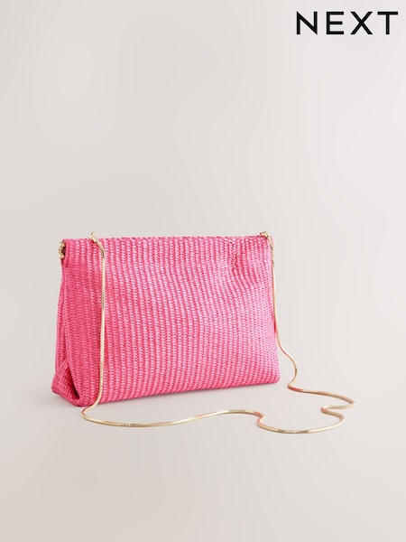 Rosa - Raffia Effect Clutch Bag (F36882) | R$ 225
