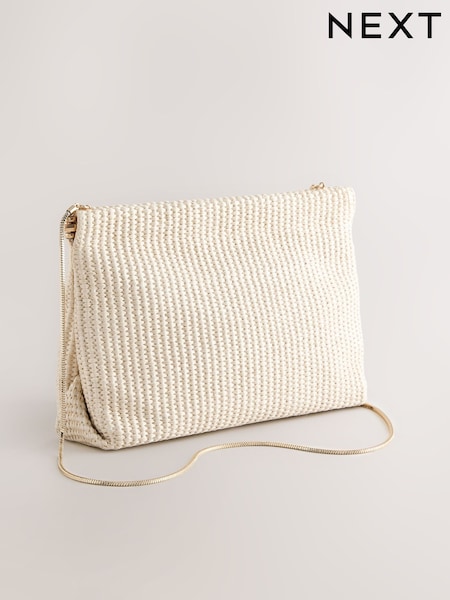 Natural Raffia Effect Clutch Bag (F36883) | €39
