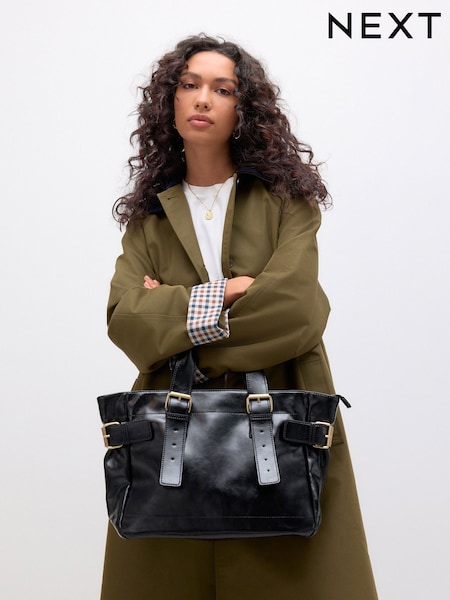 Black Buckle Shoulder Bag (F36885) | AED134