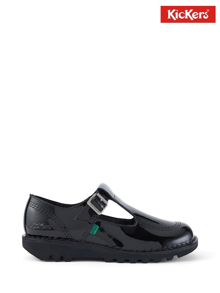 Kickers Black T Bar Patent Shoes (F36905) | €108