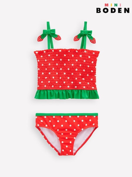 Boden Red Smocked Tankini Set (F36935) | €44 - €54