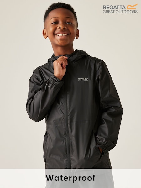 Regatta Black Kids Isolite 10000 Watrerproof and Breathable Pack It Jacket (F37120) | AED122