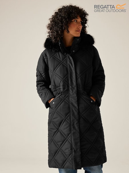 Regatta Black Freyla Heavyweight Water Repellent Coats (F37187) | AED408