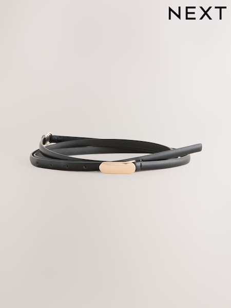 Black/Gold Tone Double Wrap PU Belt (F37272) | €20