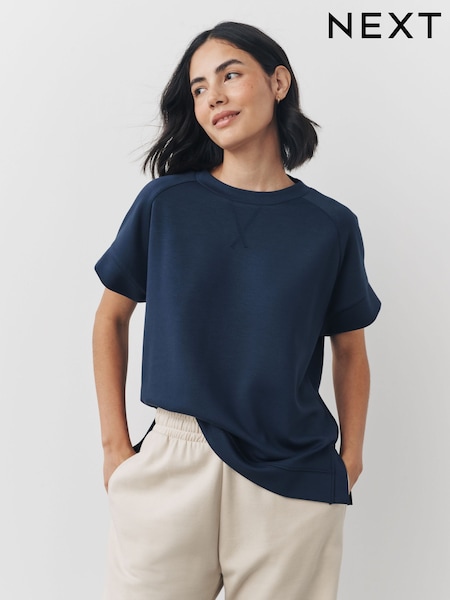Navy Premium Heavyweight Slinky Cap Sleeve Top (F37302) | €34.50