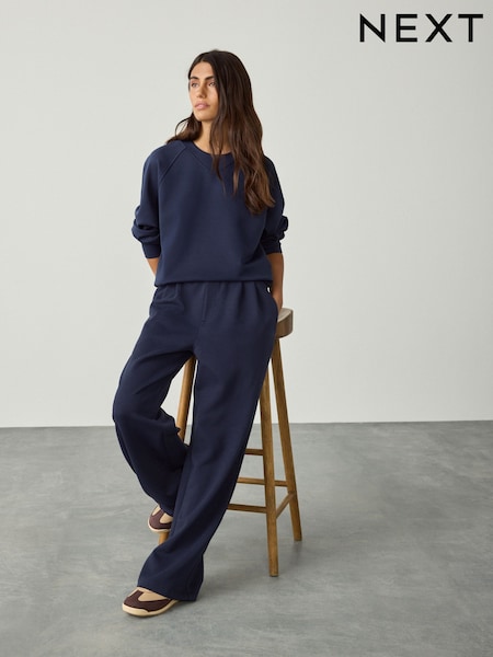 Navy Cotton  Rich Ultimate Comfort Wideleg Joggers (F37304) | €38