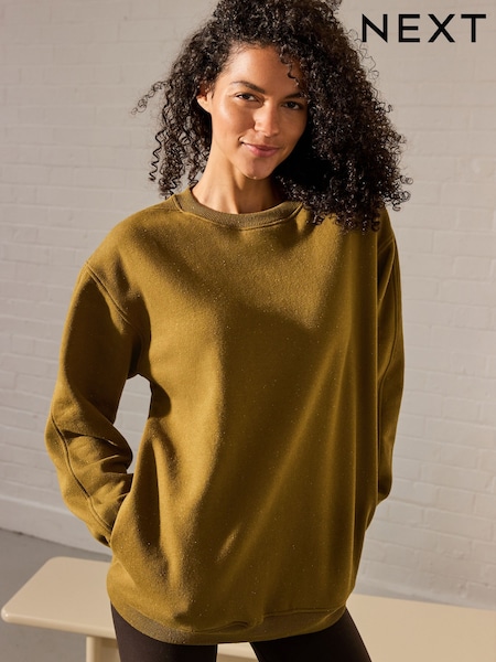 Olive Green Relaxed Fit Essentials Longline Sweatshirt (F37314) | €32.50