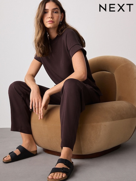 Chocolate Brown Premium Heavyweight Slinky Cap Sleeve Top (F37335) | €34.50