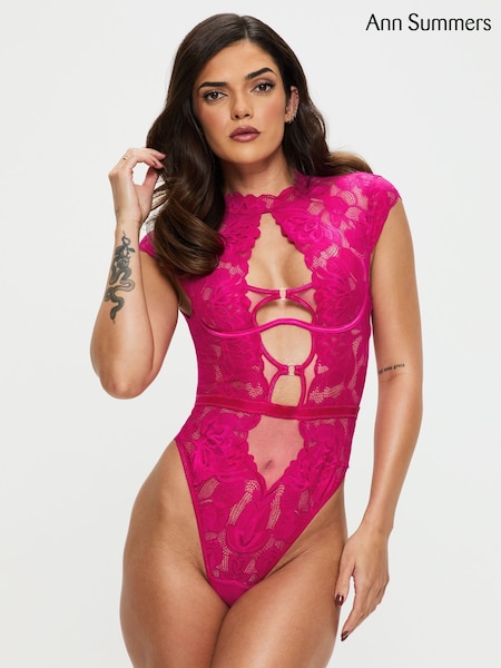 Vaaleanpunainen - Ann Summers Enchant Lace and Mesh Body (F37390) | €57