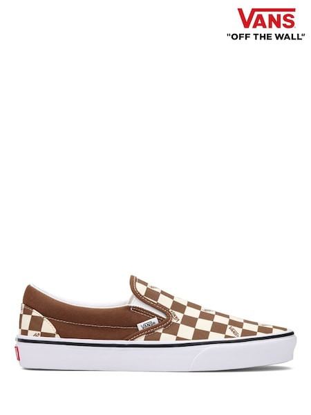 Vans Womens Check Classic Slip-On Brown/White Trainers (F37437) | 92 €