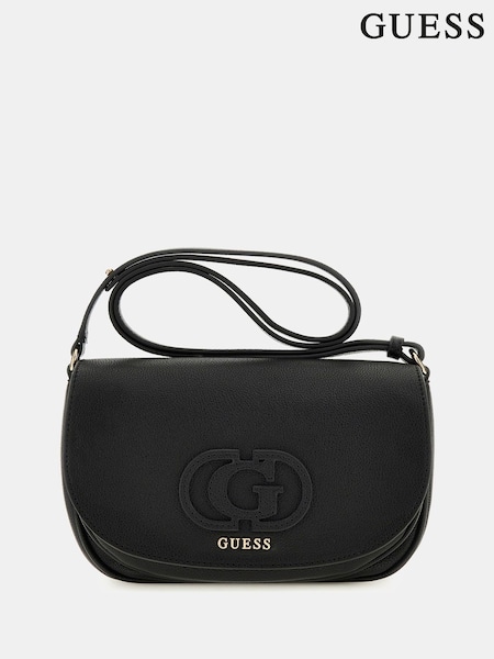 שחור - Guess Calebra Flap Crossbody Bag (F37479) | ‏578‏₪