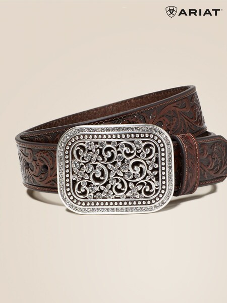 Ariat Western Rhinestone Filigree Leather Belt (F37498) | kr1 680