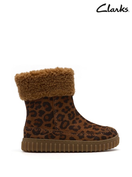 Clarks Animal Toddler Leopard Print Cove Snug Boots (F37523) | €74