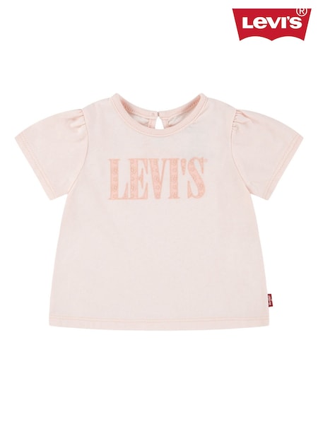 Levi's® Pink Puff Sleeve Logo T-Shirt (F37597) | €23