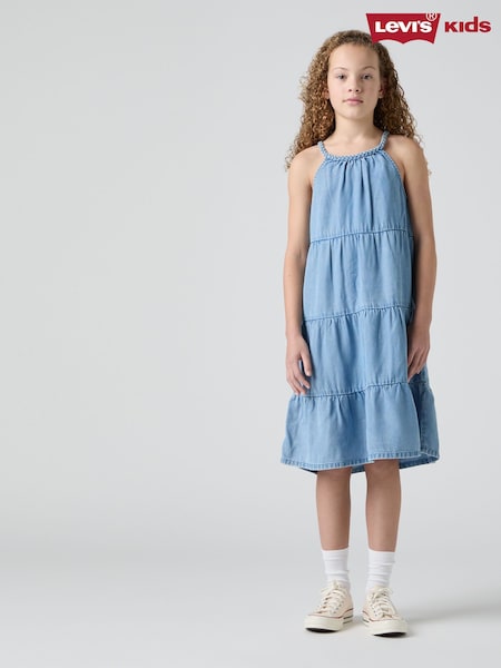 Levi's® Blue Tiered Halter Neck Chambray Dress (F37621) | €58 - €63