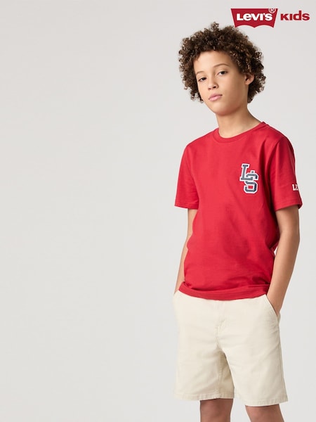 Levi's® Red Varisty Letter Logo Short Sleeve T-Shirt (F37648) | ₪91 - ₪101