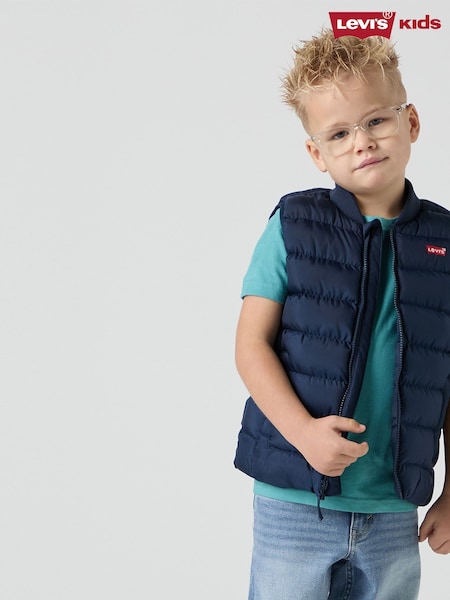 Levi's® Blue Midweight Logo Puffer Gilet (F37660) | €59 - €66