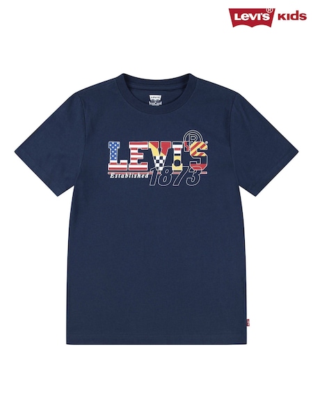 Levi's® Blue Americana Graphic Logo Short Sleeve T-Shirt (F37668) | €24 - €26