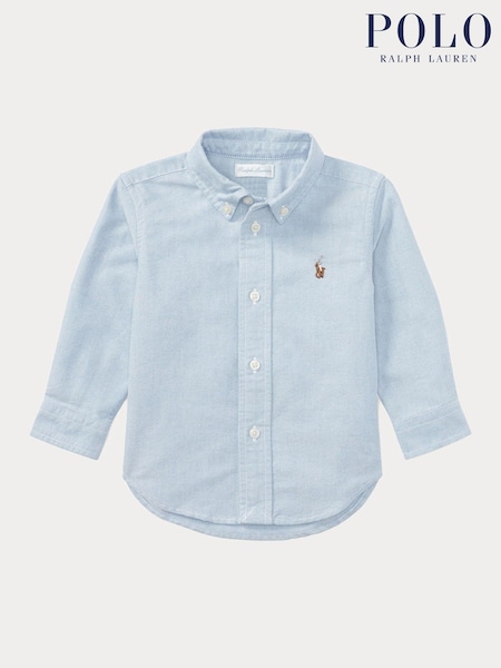 Polo Ralph Lauren Blue Baby Boys 100% Cotton Iconic Pony Cotton Oxford Shirt (F37714) | €86