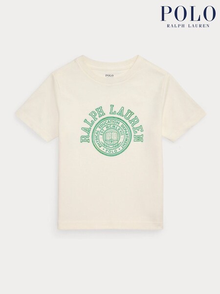 Polo Ralph Lauren Cream 26/1 100% Cotton Jersey Short Sleeve T-Shirt (F37715) | €58 - €62