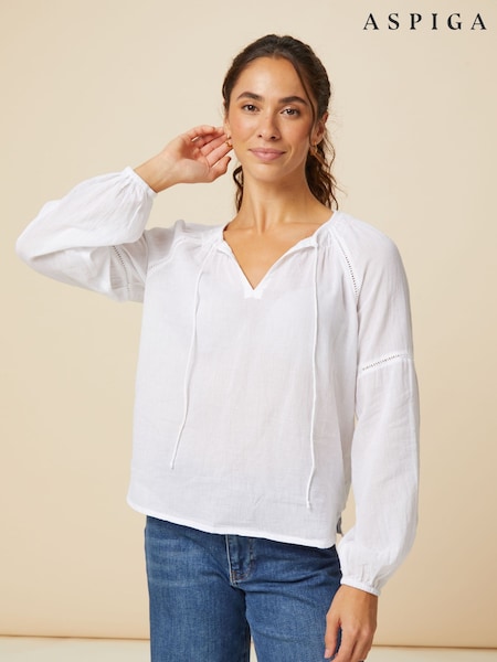 Aspiga White Ida 100% Cotton Top (F37927) | €86