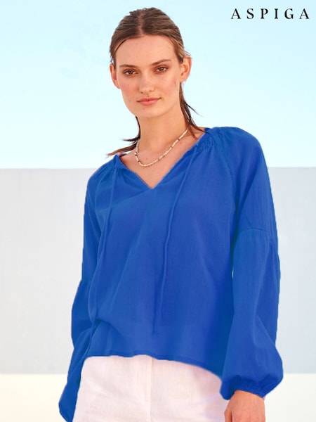 Aspiga Blue Ida 100% Cotton Top (F37930) | ₪302