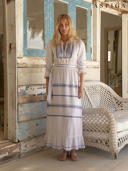 Aspiga Freida Embroidered 100% Organic Cotton Dress (F37931) | ‏805‏₪
