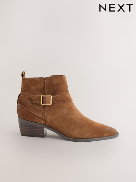 سويد بني فاتح - Forever Comfort® Burnished Ankle Strap Boots (F37963) | ‏294 د.إ.‏