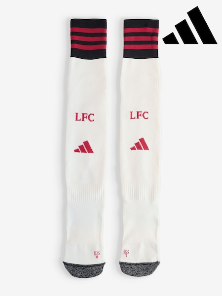 adidas White Liverpool FC 25/26 Away Socks (F38012) | 99 QAR