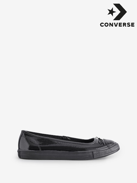 Converse Black Chuck Taylor All Star Dainty Ballerina Patent Leather Trainers (F38058) | €80