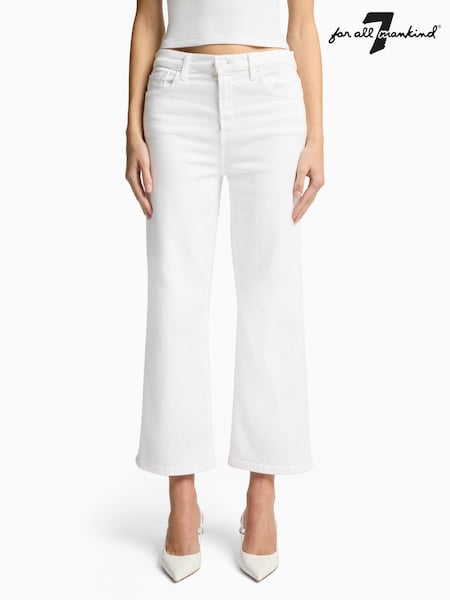 7 For All Mankind Cropped Alexa Soleil White Jeans (F38116) | €305