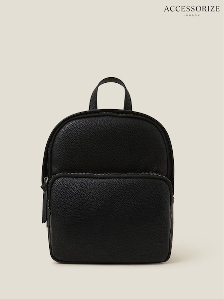 Accessorize Black Small Plain Faux Leather Rucksack (F38124) | €42