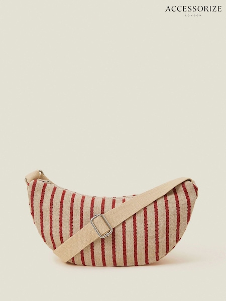 Accessorize Red 100% Cotton Stripe Sling Cross-Body Bag (F38141) | €33