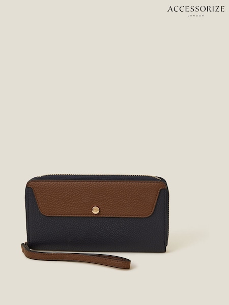 Accessorize Black Large Zip-Around Faux Leather Purse (F38143) | €25