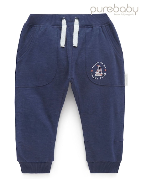 Purebaby Blue Slouchy 100% Cotton Joggers (F38166) | ₪111