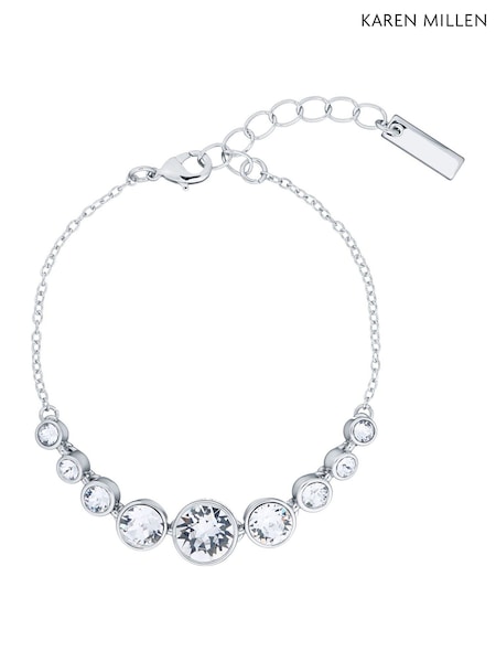 Karen Millen Silver Tone Crystal Flow Bracelet (F38250) | ‏277‏₪
