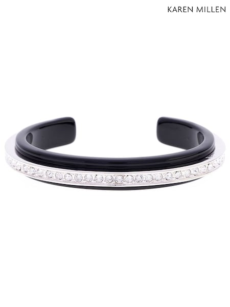 Karen Millen Silver Tone Resin Crystal Cuff Bracelet (F38259) | €86