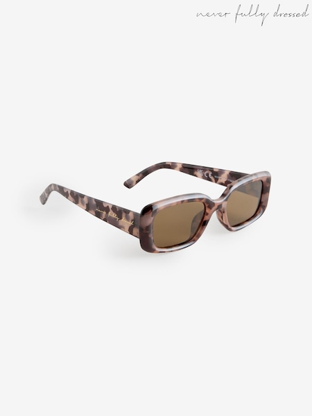 Never Fully Dressed Rectangle Tortoiseshell Sunglasses (F38298) | R$ 255