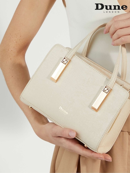 Dune London ECRU Dinkydenbeigh Mini Branded Handle Tote Bag (F38313) | € 139