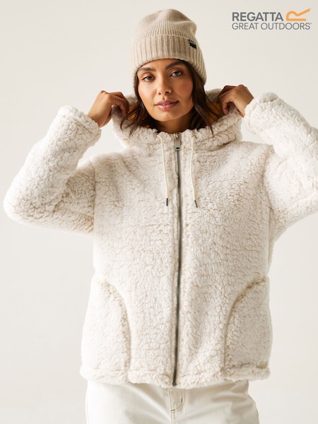 Cream - Regatta Orielle Fluffy Fleece Hooded Full Zip (F38455) | € 46
