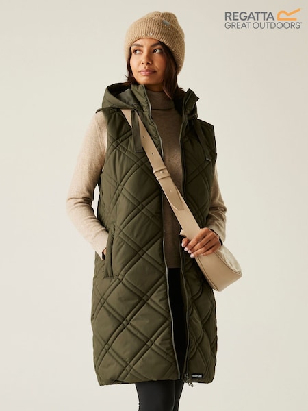 Regatta Green Rurietta Long Water Repellent Insulated Bodywarmer Coat (F38461) | €79