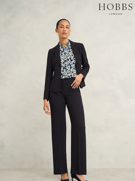 Hobbs Blue Mel Wide Leg Trousers (F38471) | €169