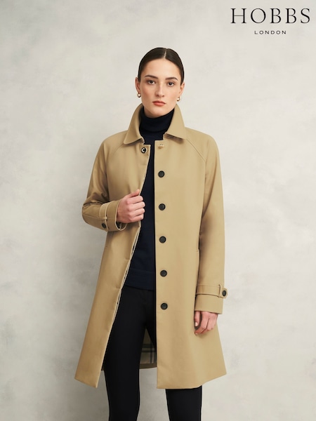 Hobbs Brown Pet Vivienne Trench Jacket (F38473) | ₪1,001