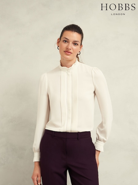 Hobbs Cream Amber Blouse (F38488) | ₪498