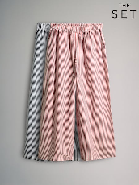 The Set Navy Stripe/Red Stripe 2 Pack Pull On Cotton Trousers (F38527) | R$ 295