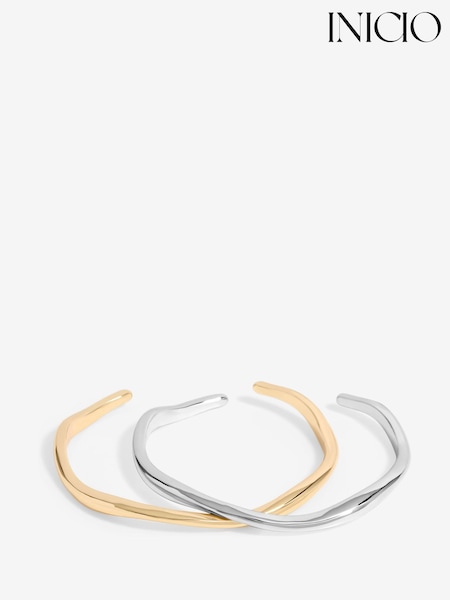 Inicio Two Tone Cuffs Gift Pouch Bracelets Pack of 2 (F38535) | 39 €