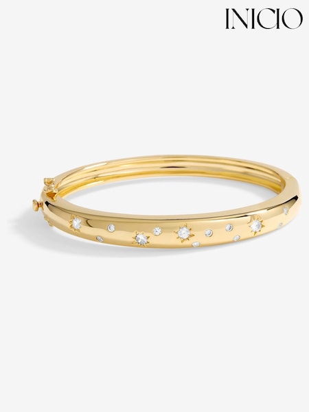 Inicio Gold Tone Celestial Bangle - Gift Pouch (F38546) | €38