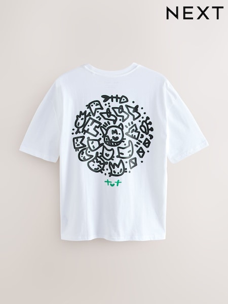 White TotCat Seminal Artist Licence T-Shirt (F38568) | €23