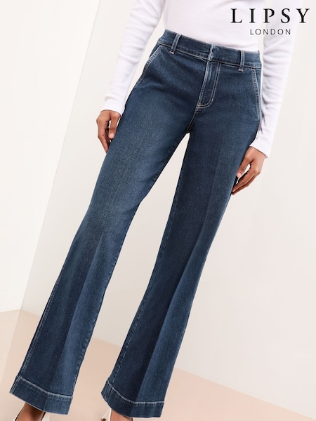 Lipsy Mid Wash Blue Tailored Wide Leg Jeans (F38634) | €67